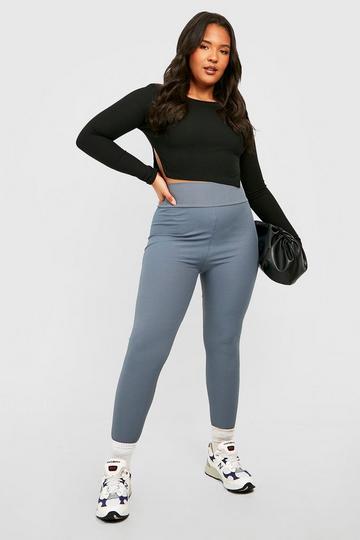 Plus Contour Rib Leggings blue