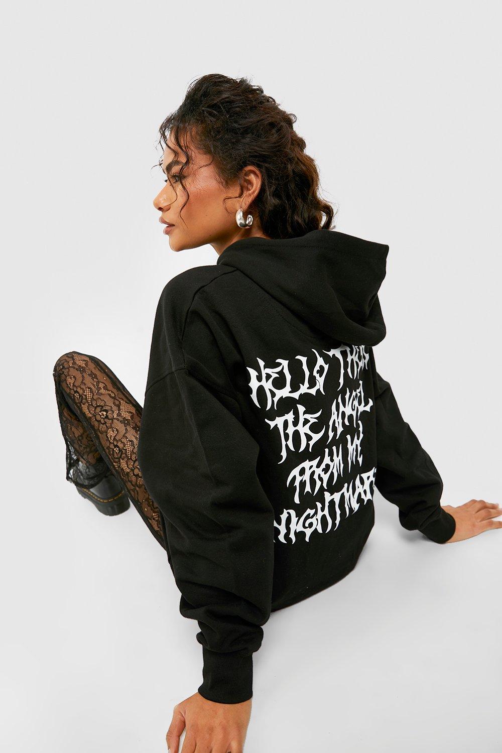 Black hoodie online boohoo