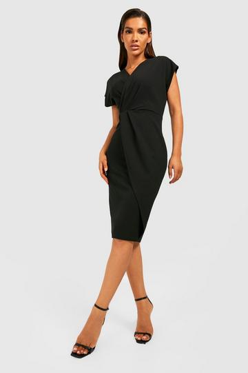 Wikkel Midi Jurk black