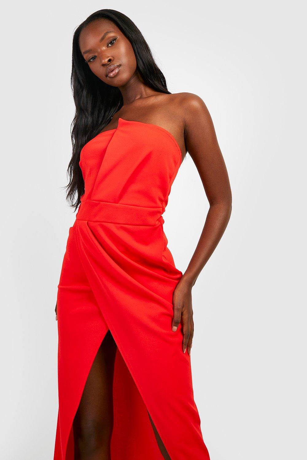 Orange 2024 bandeau dress