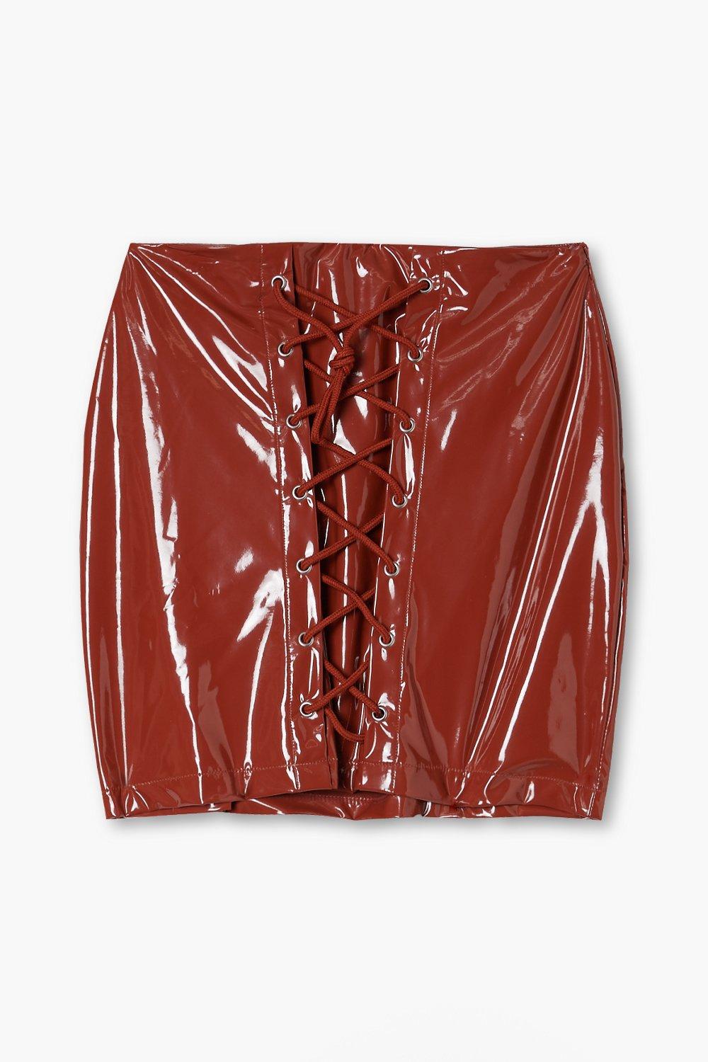 Vinyl skirt 2025 lace up