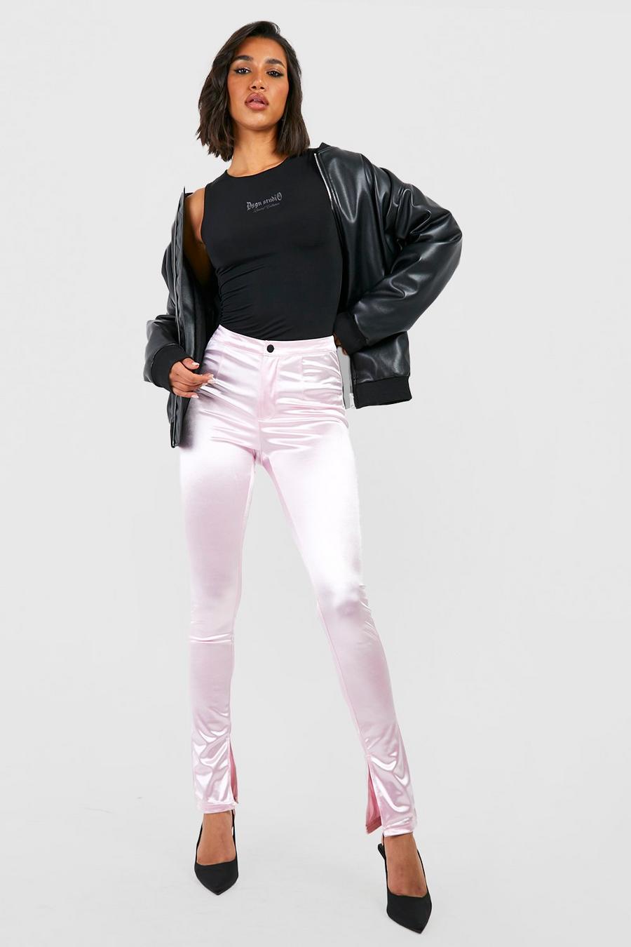 Legging Premium stile Disco con spacco sul fondo, Pink rosa