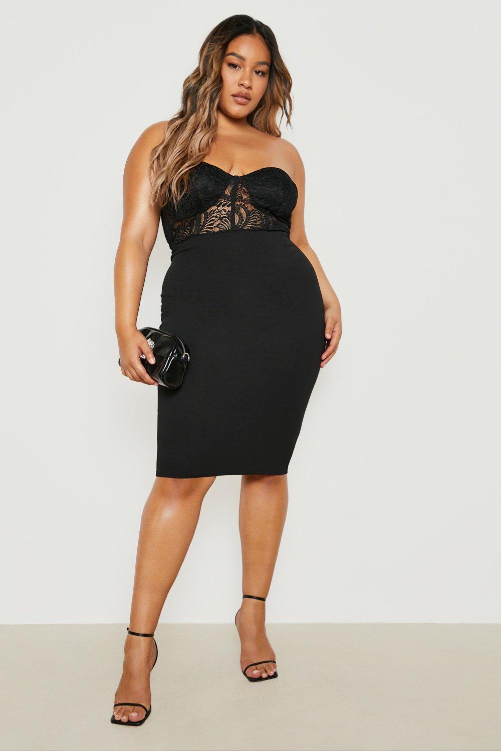 Black lace best sale bandeau dress