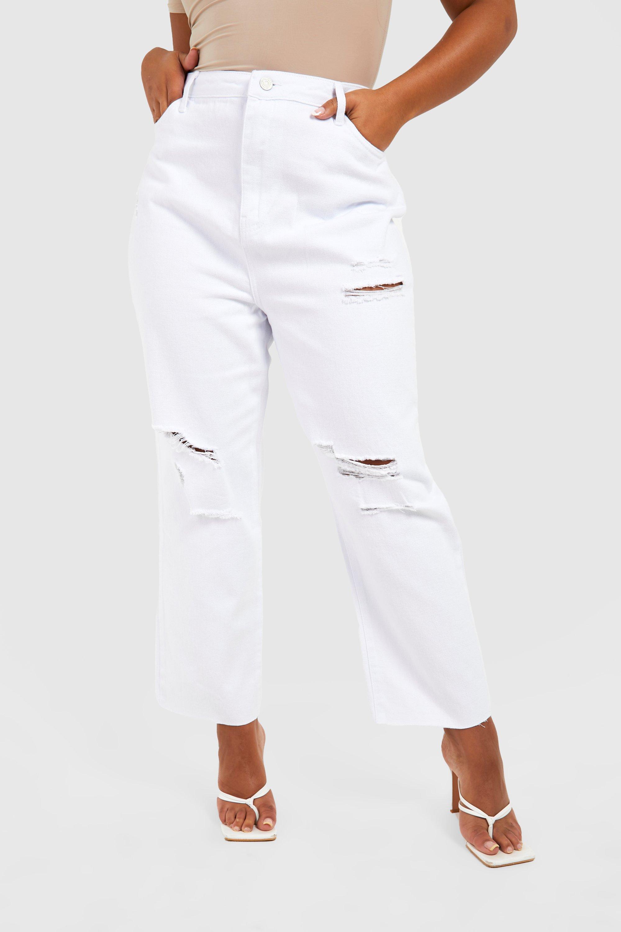 Plus High Waist Ankle Grazer Straight Leg Jean