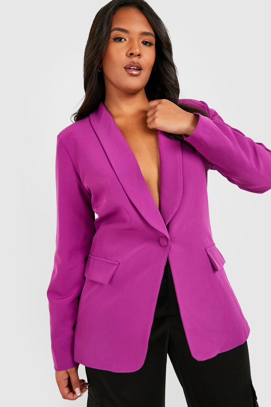 Grande taille - Blazer oversize , Hot pink image number 1
