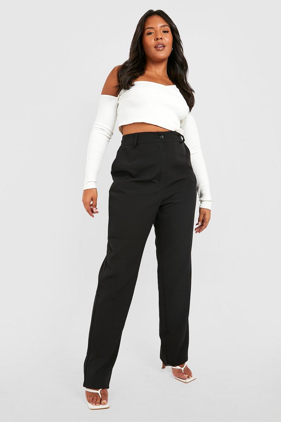 Black Plus Pintuck Tailored Trousers  image number 1