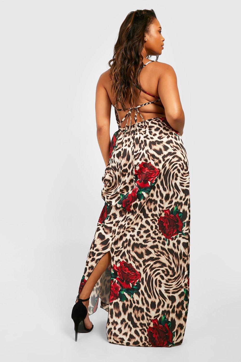 Leopard print store maxi slip dress