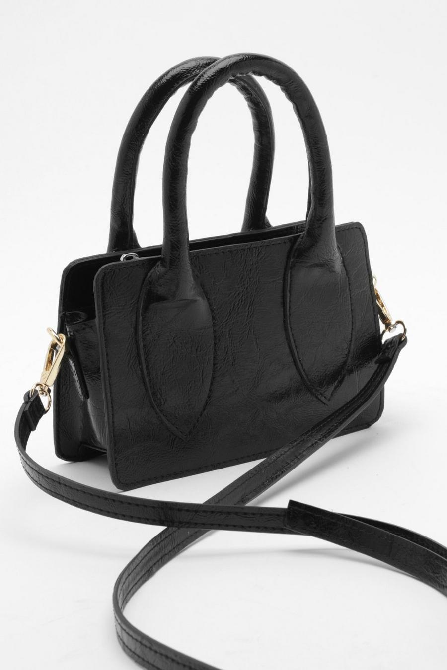 Black nero Crinkle Pu Mini Grab Bag