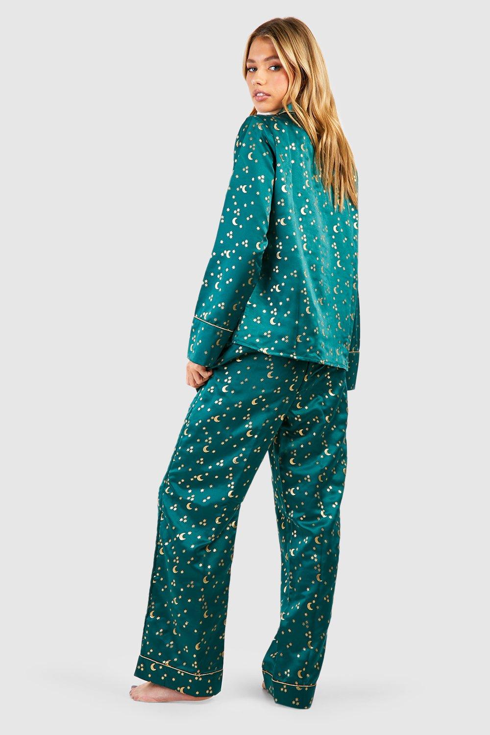 Premium Satin Moon & Star Pajama Set