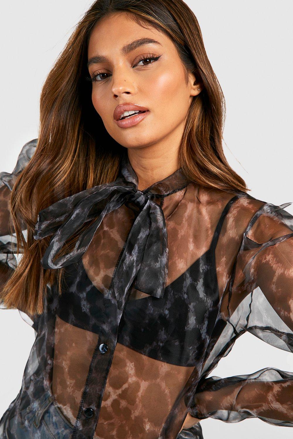 Sheer store pussybow blouse