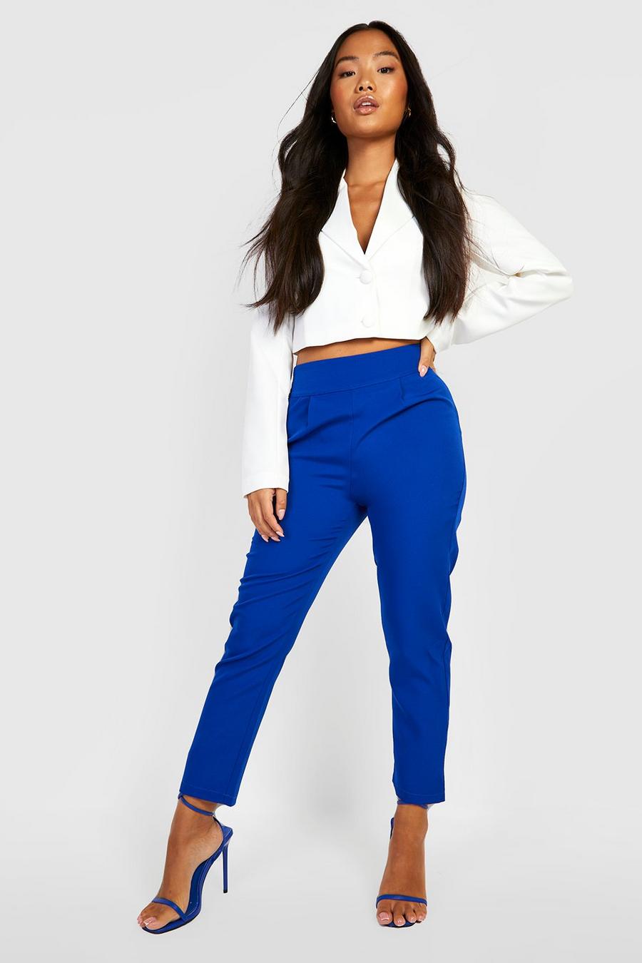 Cobalt Petite Woven Deep Waistband Tailored Trousers image number 1