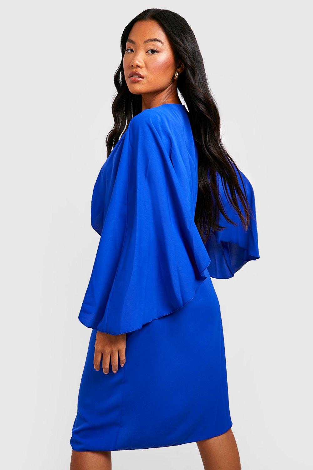 Royal blue clearance dress with cape