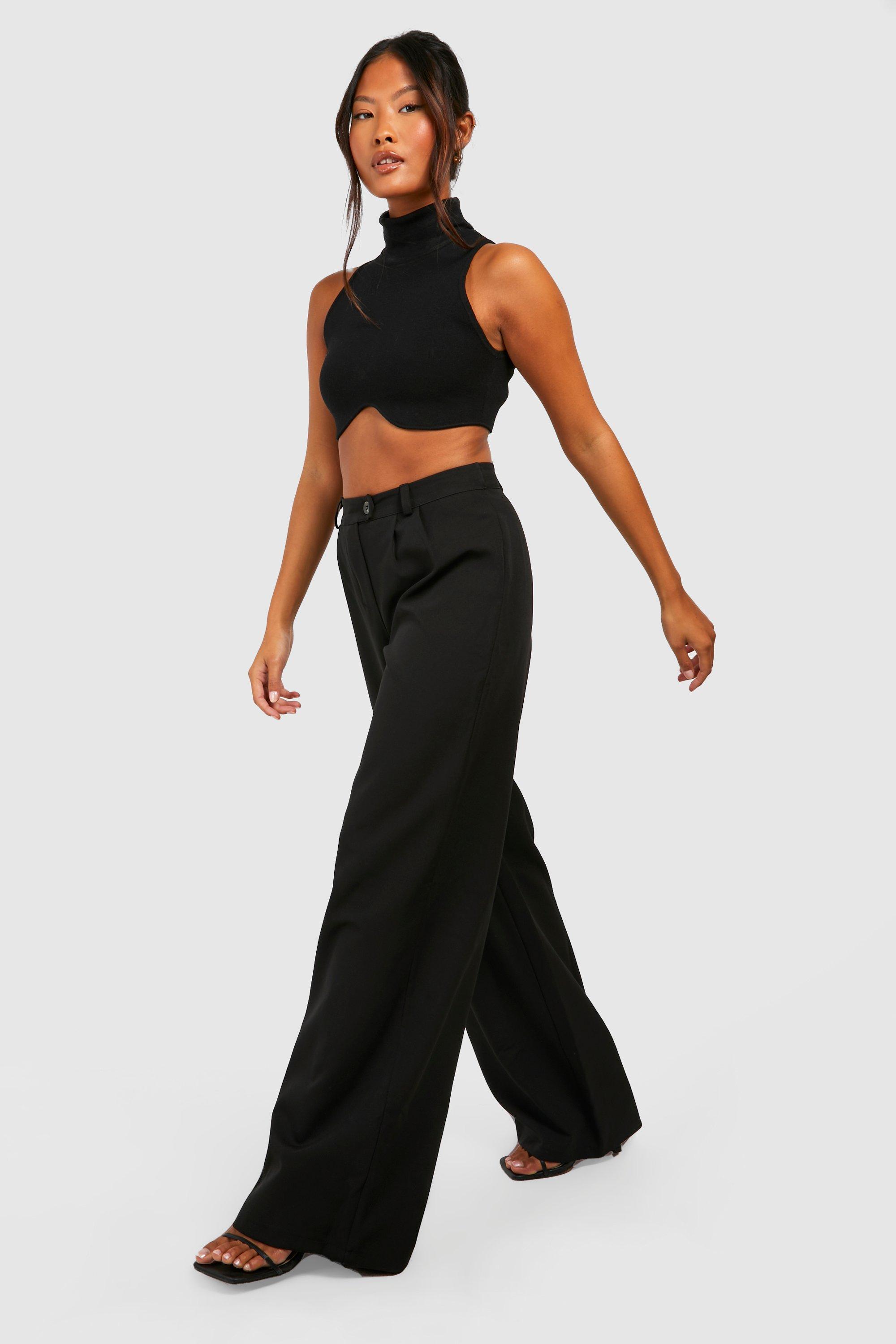 Delicious lose yourself history boohoo black wide leg trousers continue ...