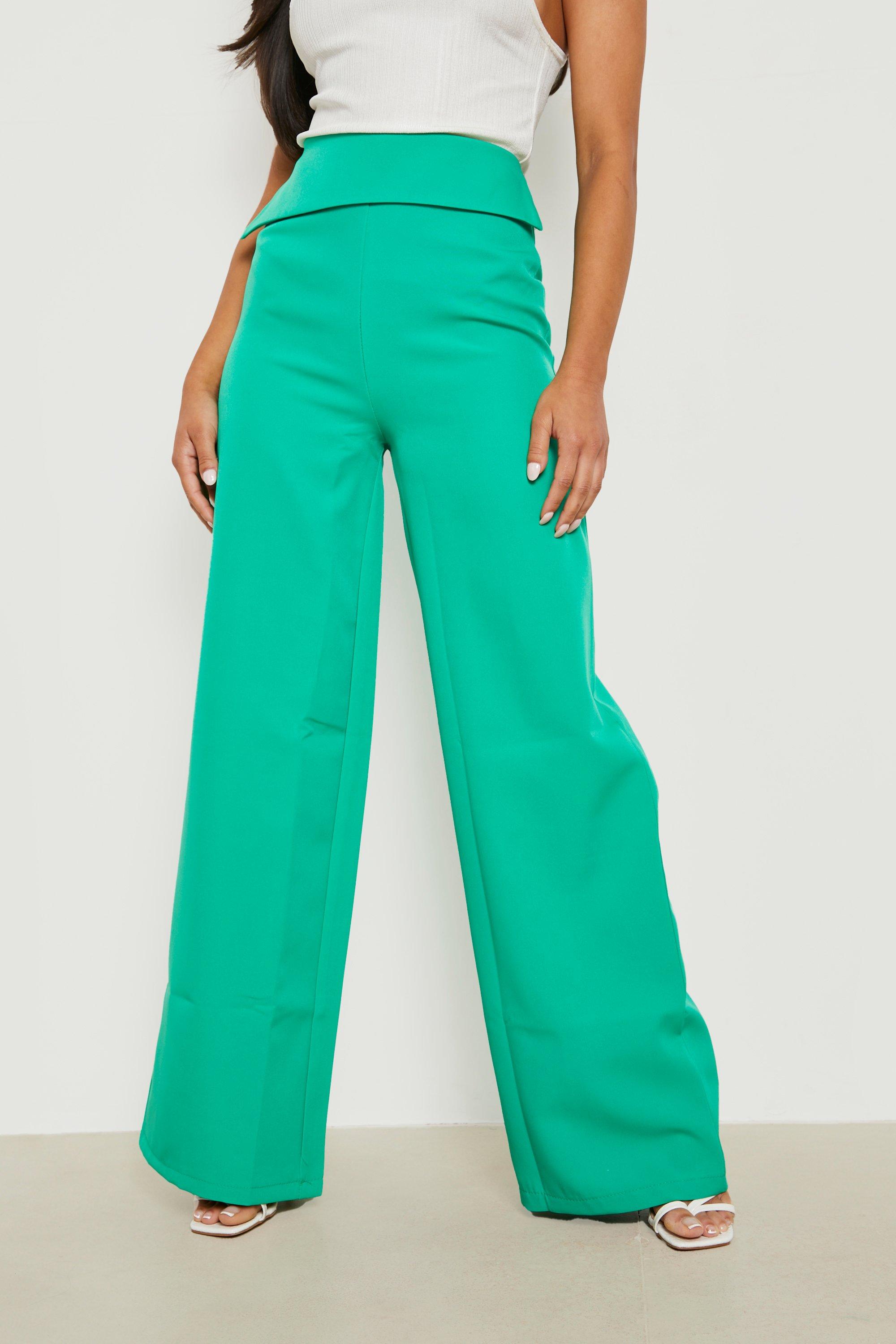 Petite Woven Asymmetric Wide Leg Pants