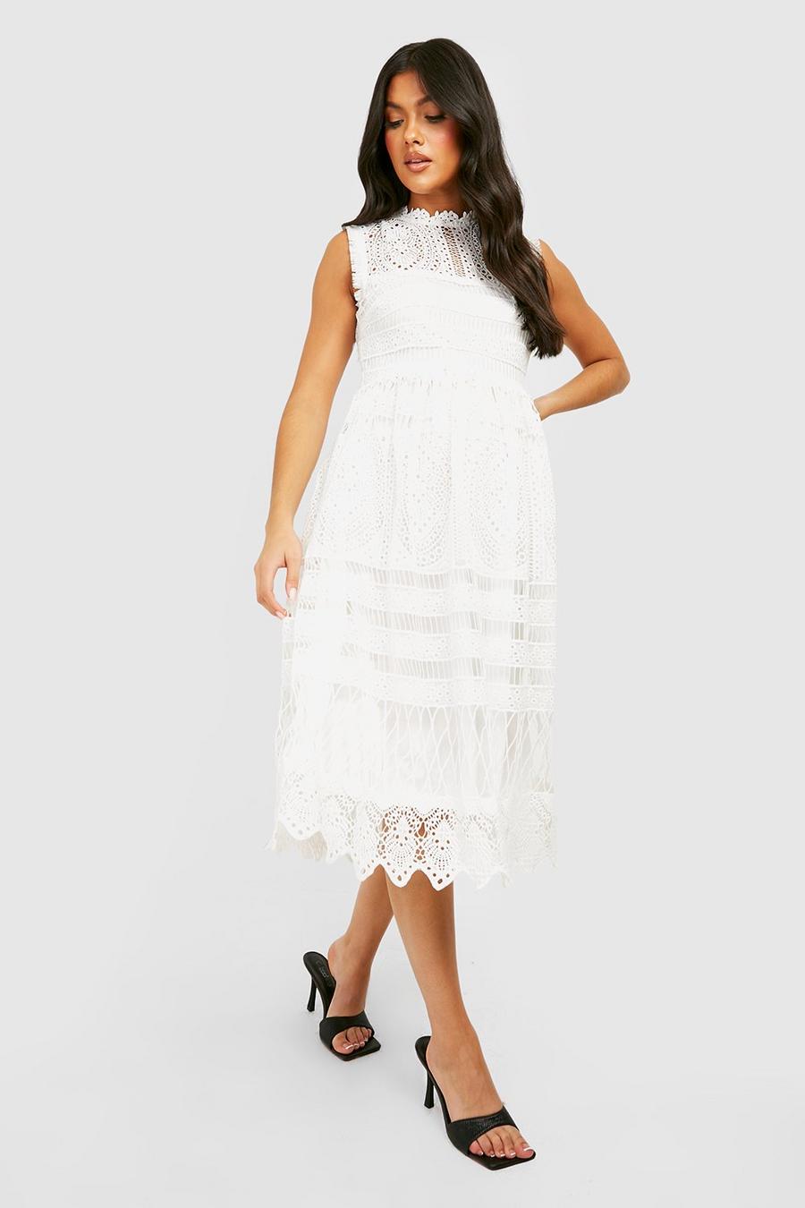Ivory white Maternity Boutique Lace Skater Dress