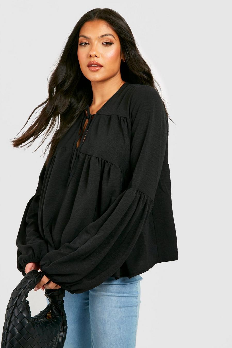 Black svart Mammakläder - Blus med knytdetalj image number 1