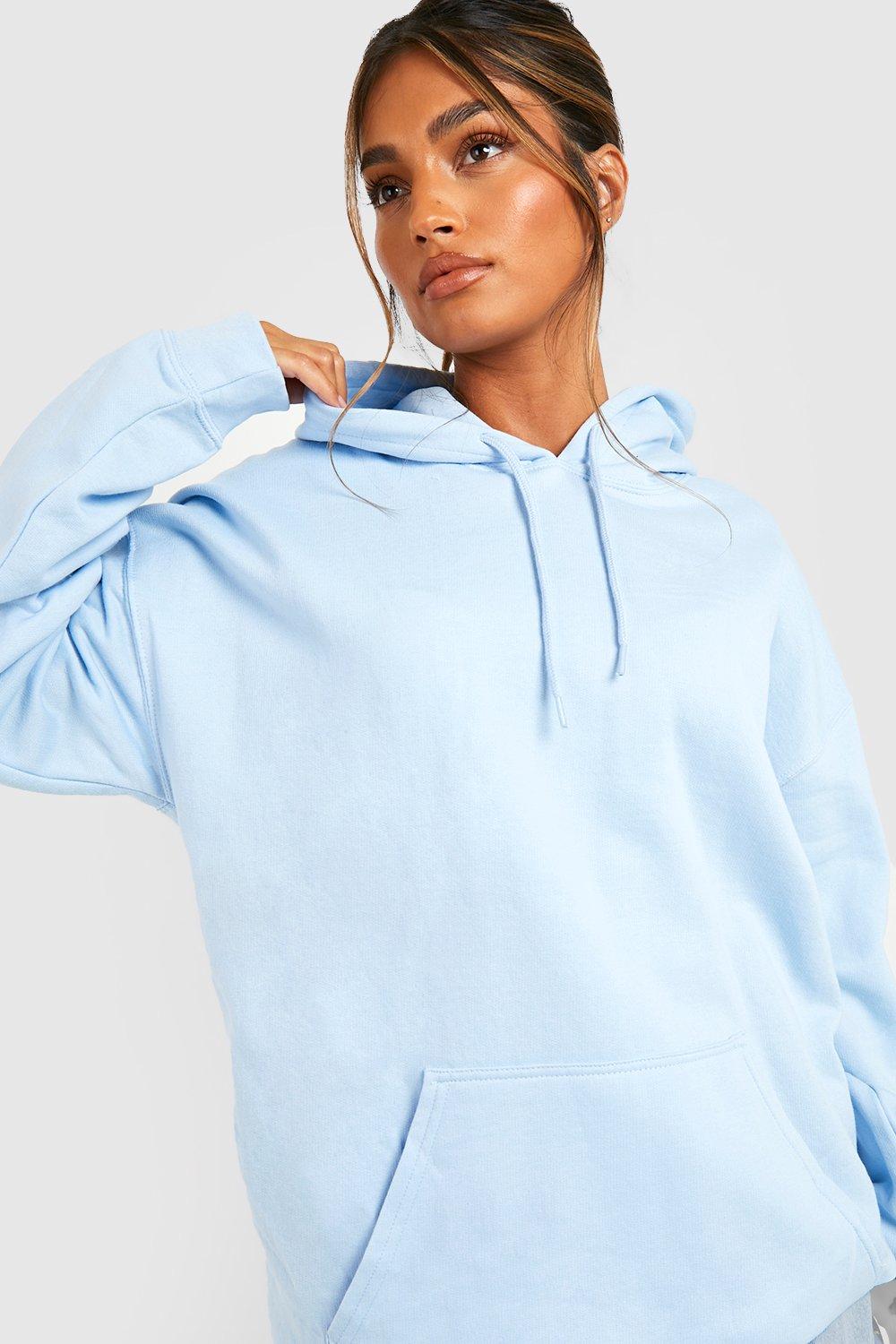 Blue Self Love Club Slogan Oversized Hoodie boohoo UK