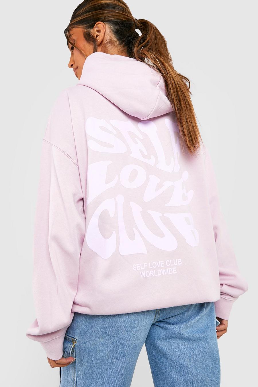 Self Love Club Slogan Oversized Hoodie | boohoo