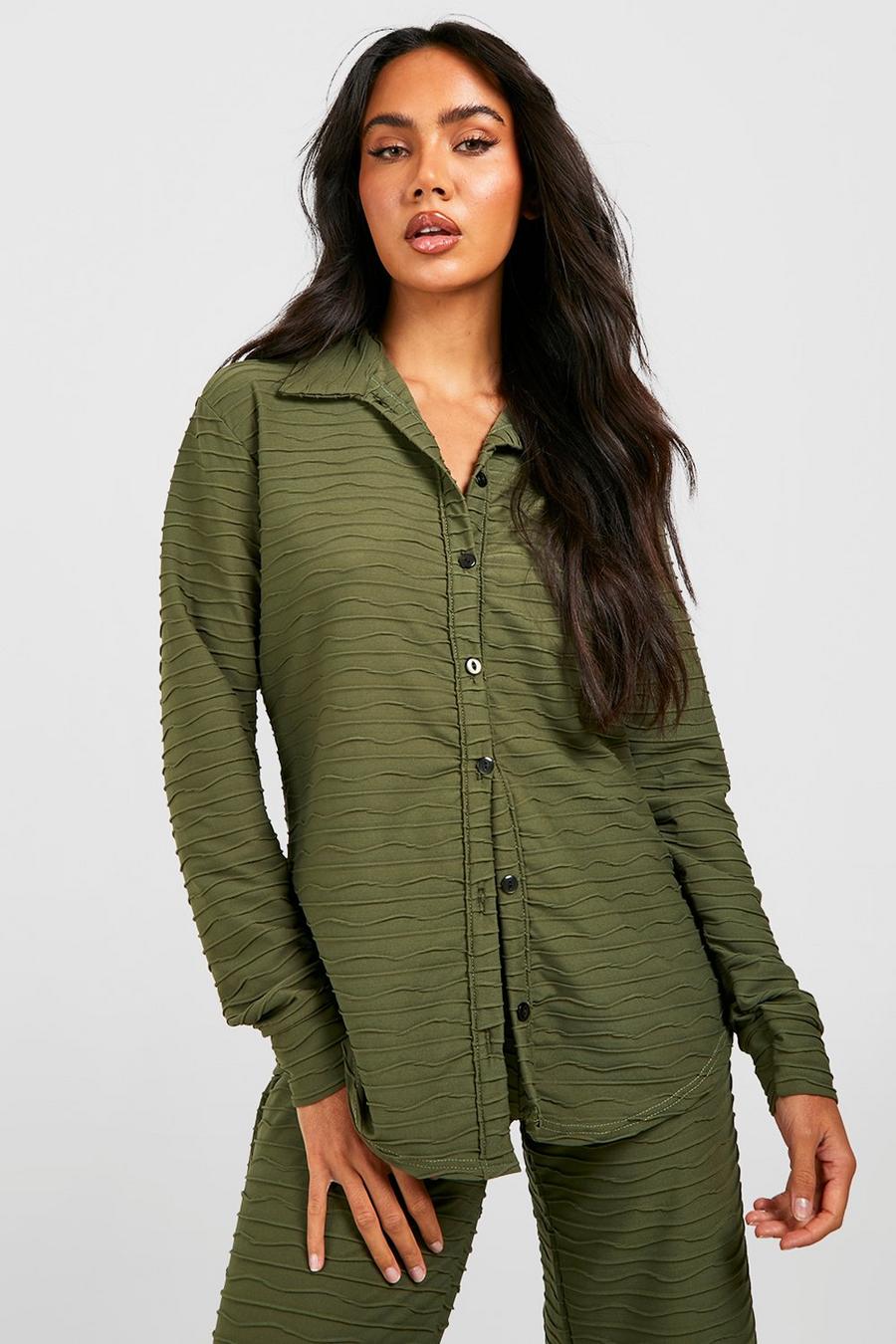 Olive Ripple Relaxed Fit Shirt image number 1