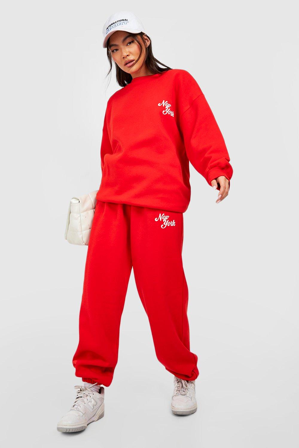 Red deals boohoo tracksuit