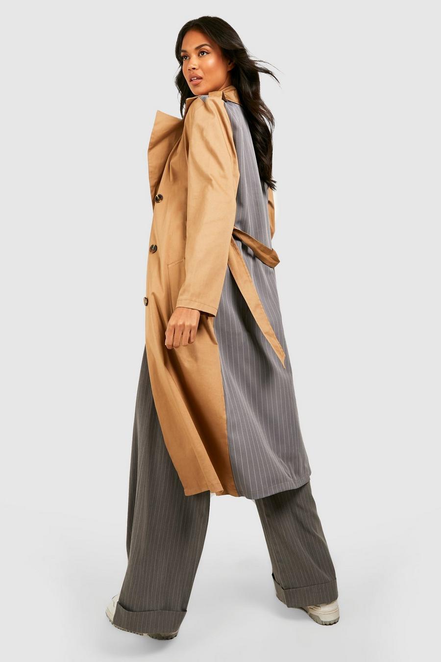 Stone Stripe Back Belted Trench Coat image number 1