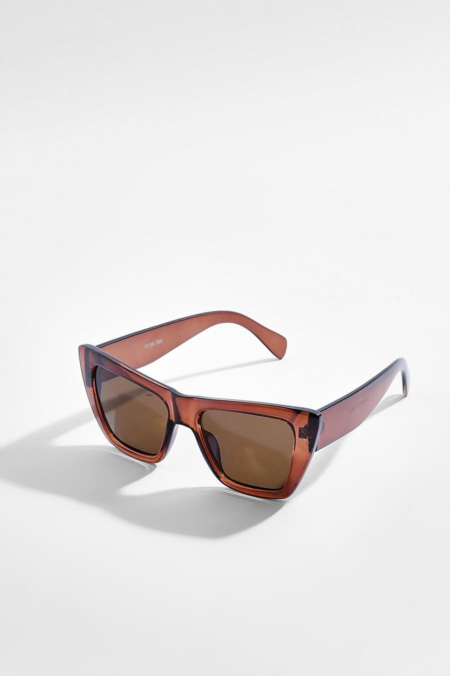 Oversized Brown Square Sunglasses 