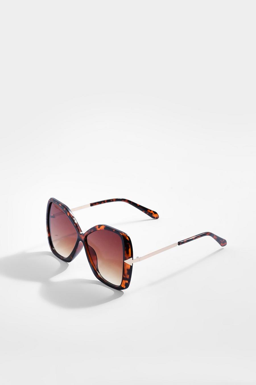 Brown Tort Oversized Metal Frame Sunglasses  image number 1