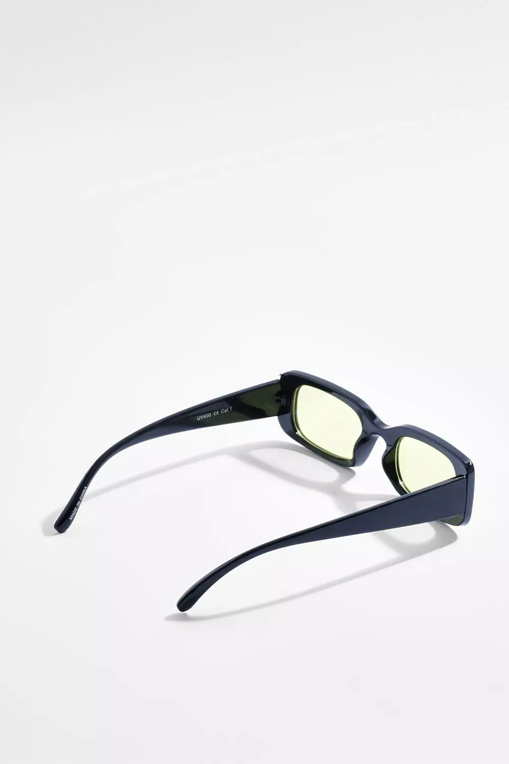Black Retro Square Yellow Tinted Sunglasses  alternative image