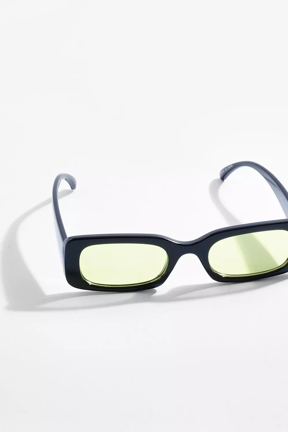 Black Retro Square Yellow Tinted Sunglasses  alternative image