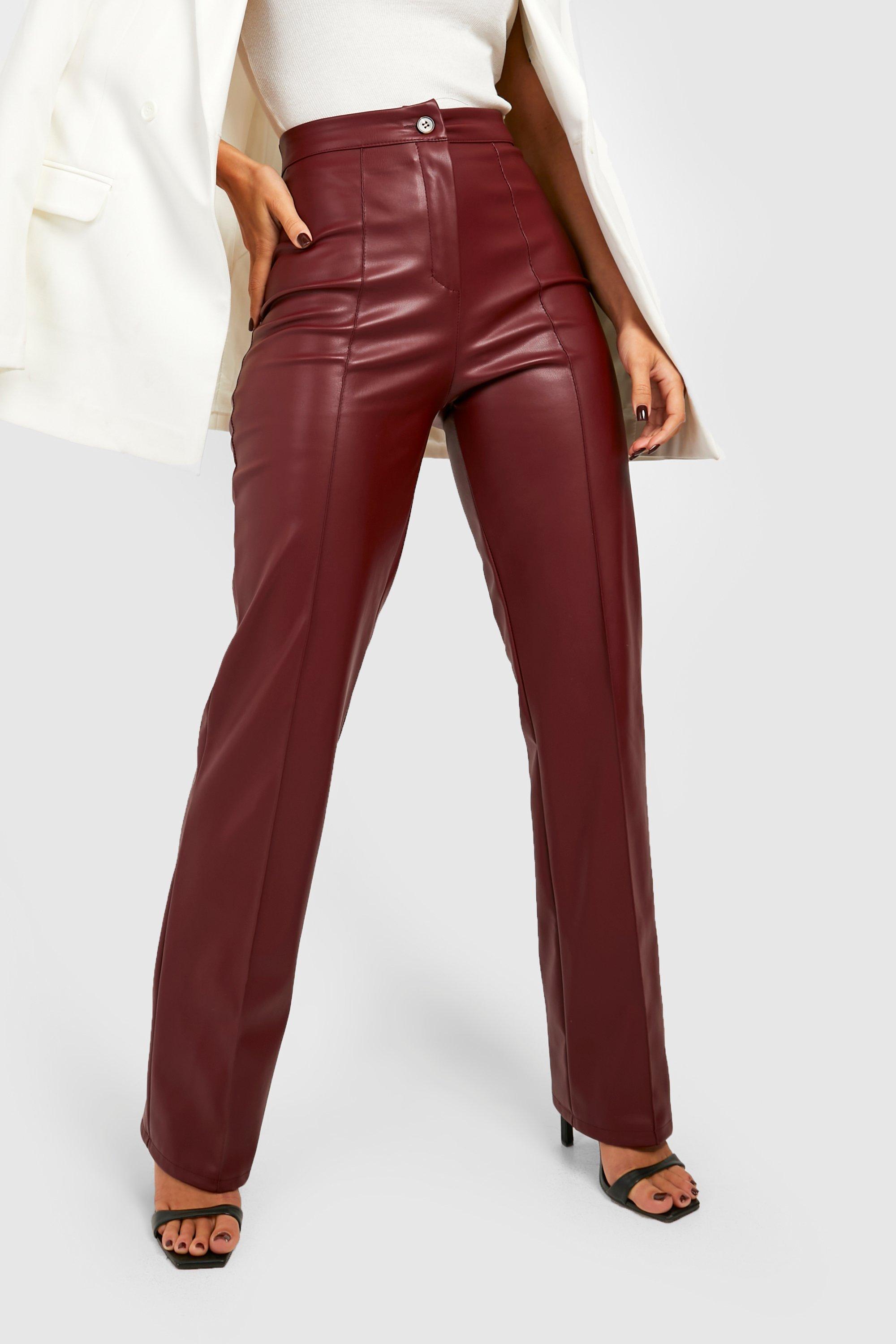 Pantalon simili rouge hot sale