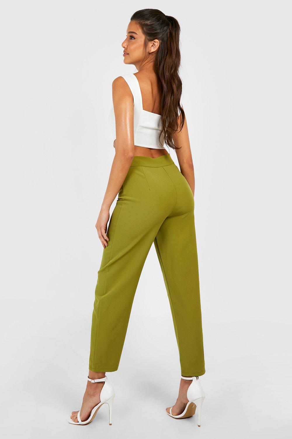 Woven Tapered High Waisted Pants