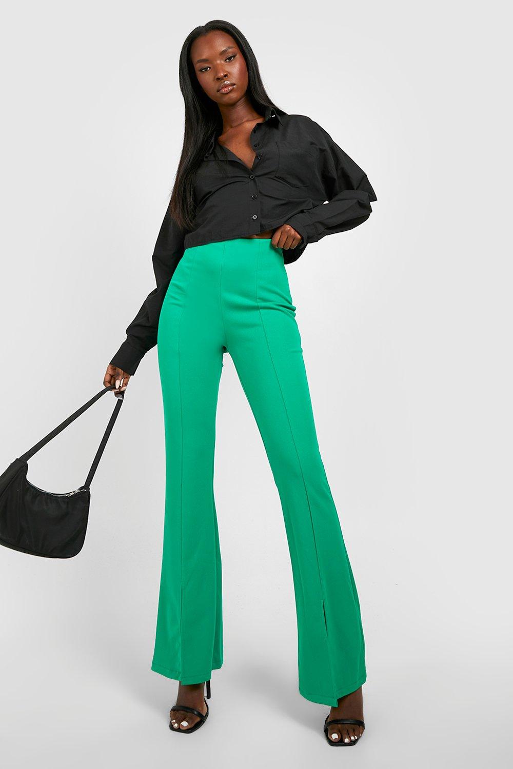 Seam Front Split Hem Flared Pants