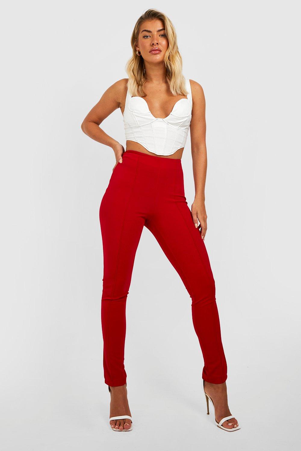 Red skinny sale trousers