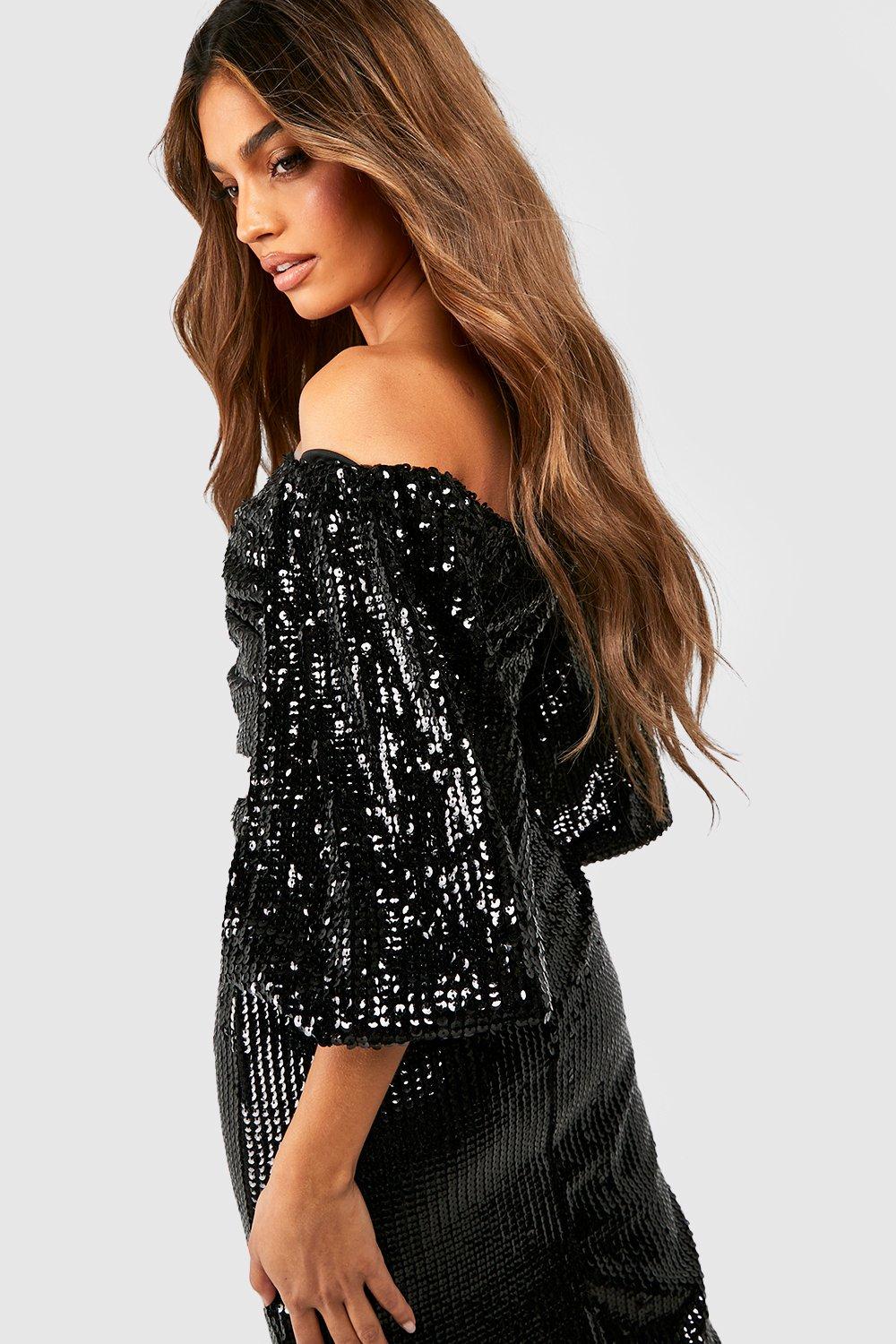 Glitter off best sale shoulder top