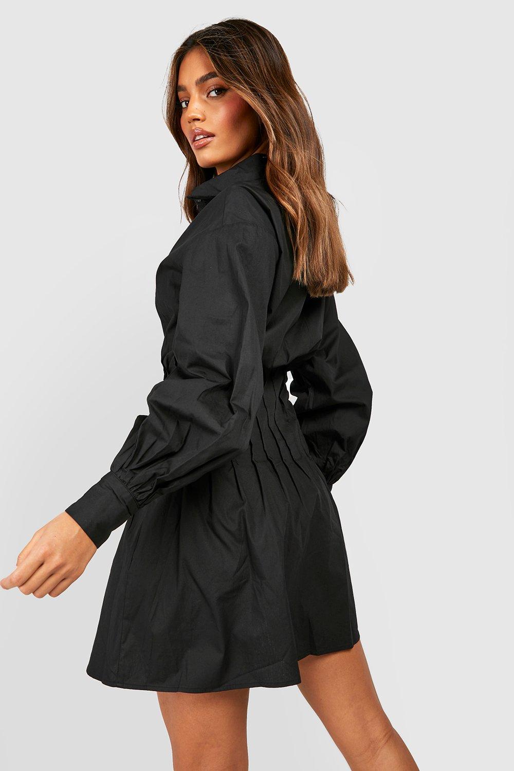 Boohoo black shirt dress hotsell