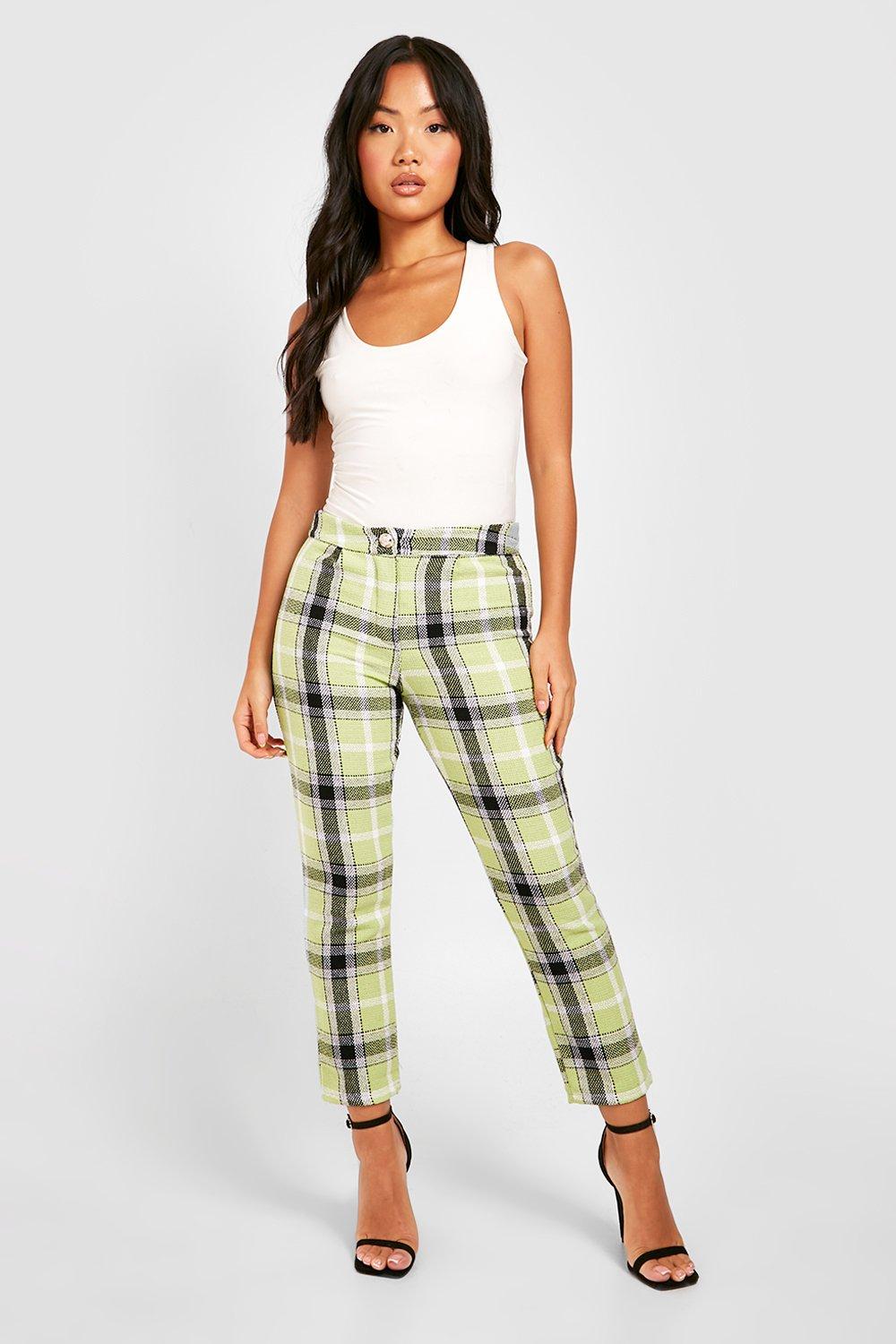 Lime green plaid on sale pants