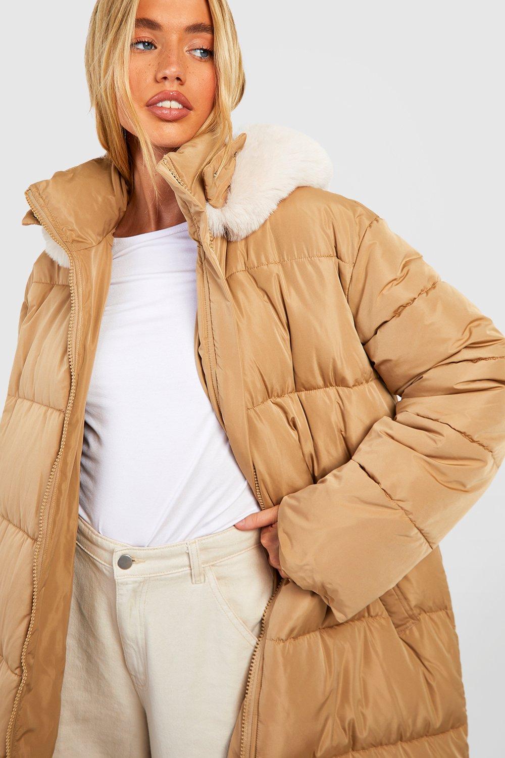 Golddigga faux fur parka coat outlet ladies