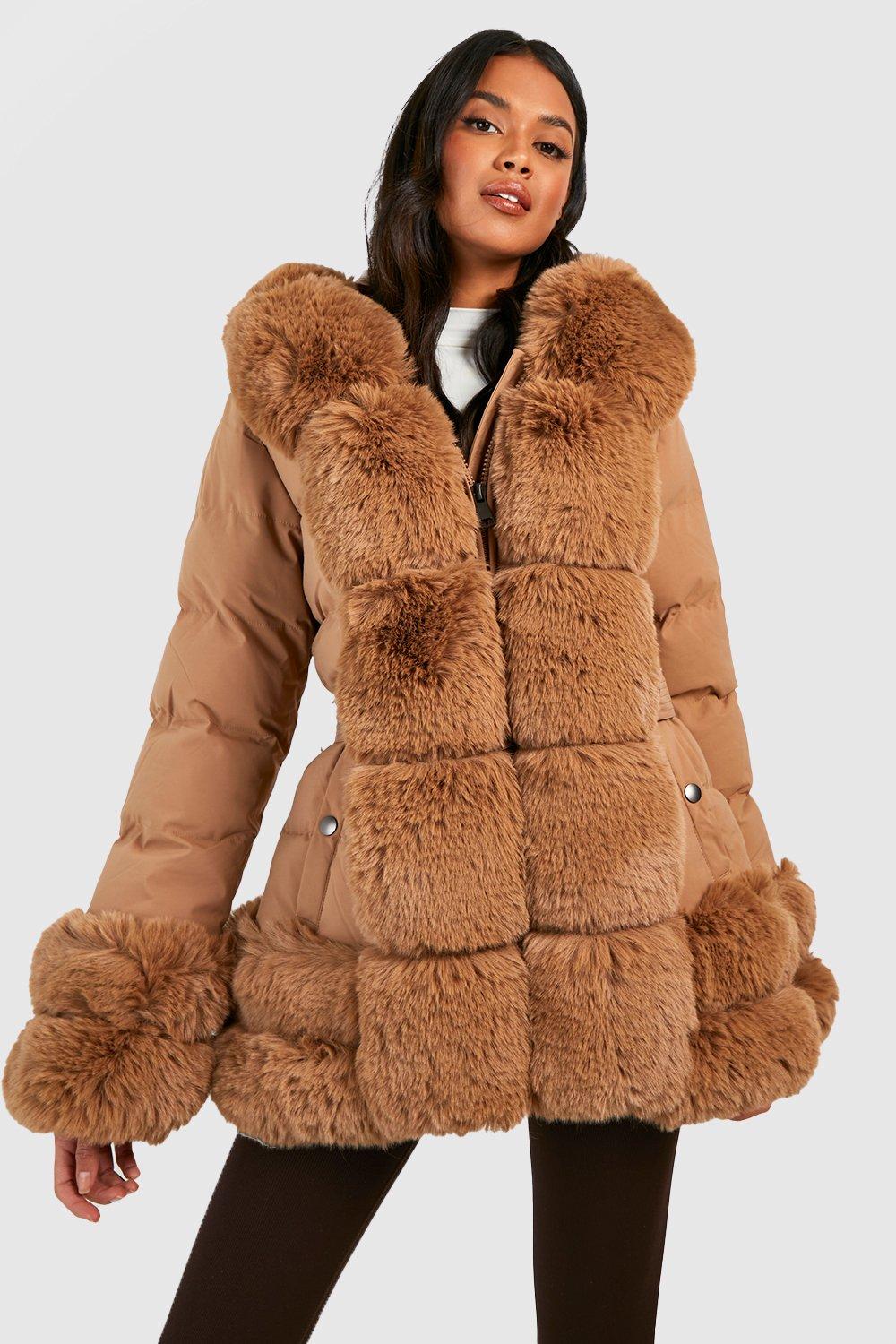 Faux Fur Trim Luxe Parka