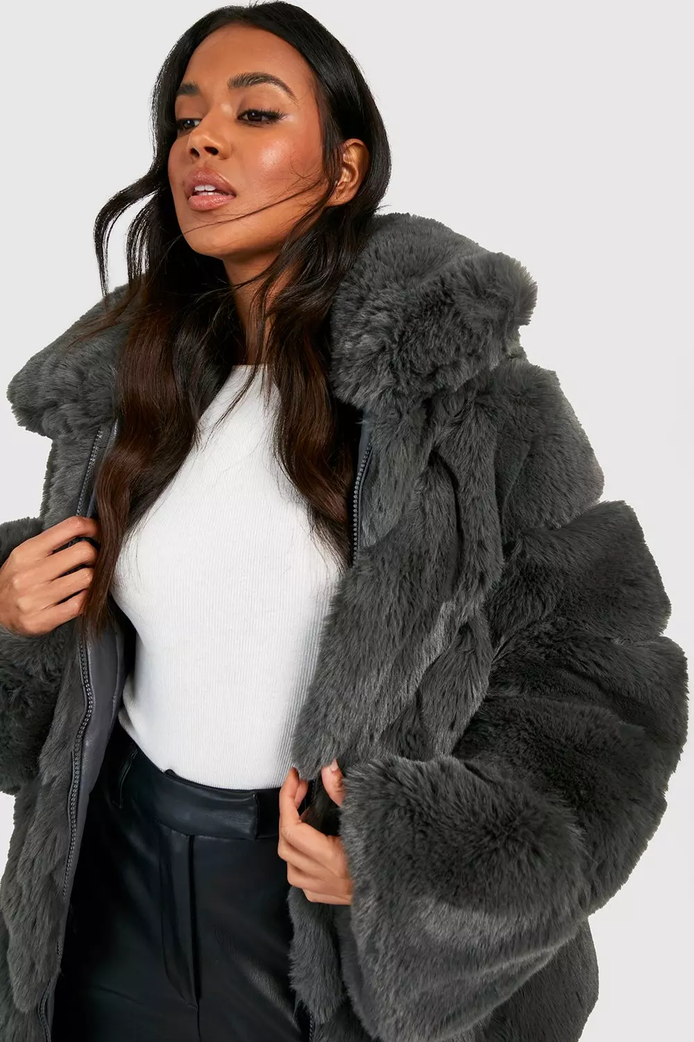 Grey hotsell fuzzy coat