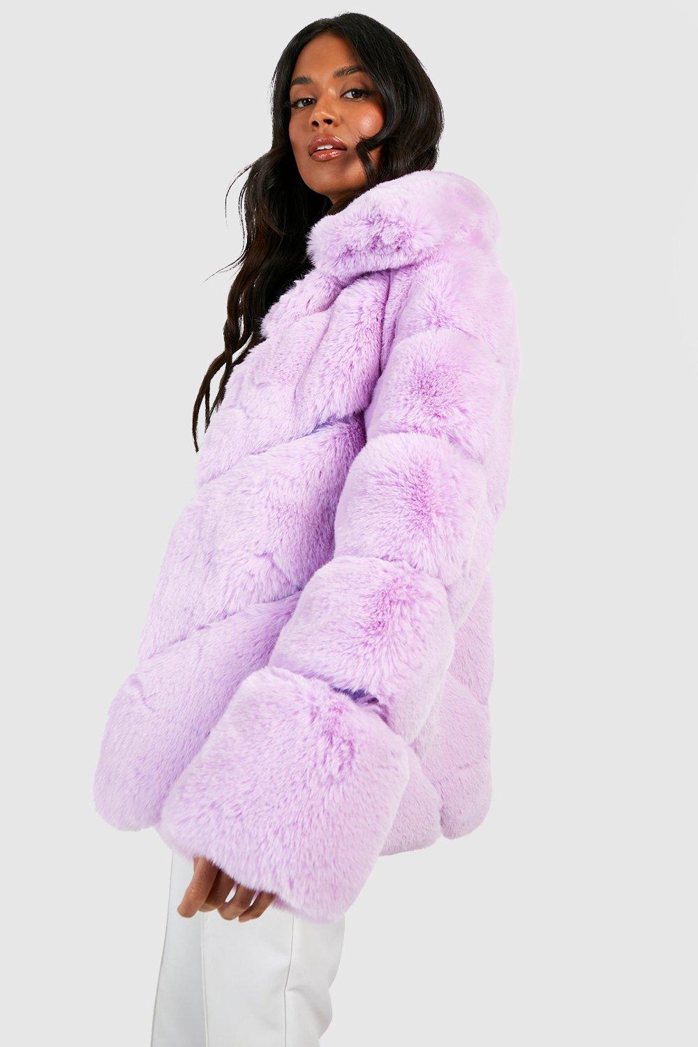 boohoo Women's Luxe Faux Fur Longline Coat