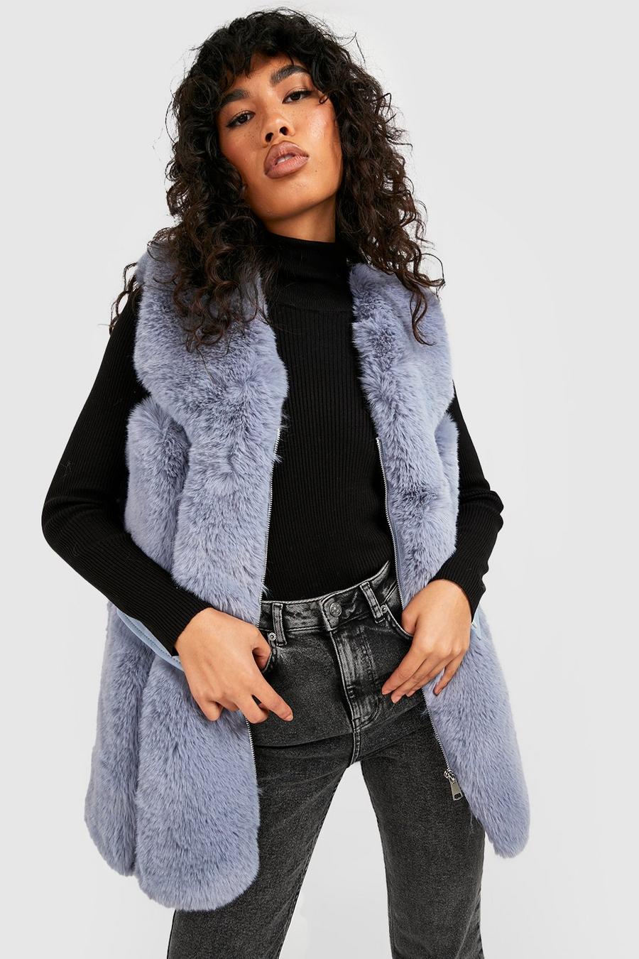 Blue Luxe Faux Fur Vest image number 1