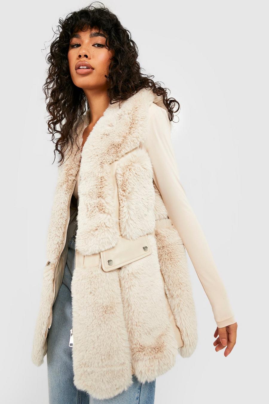 Cream Luxe Faux Fur Gilet image number 1