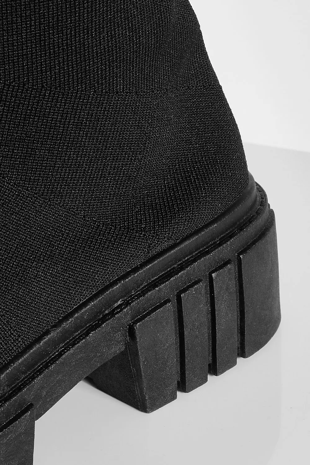 Black Wide Fit Knitted Chunky Sock Boot alternative image
