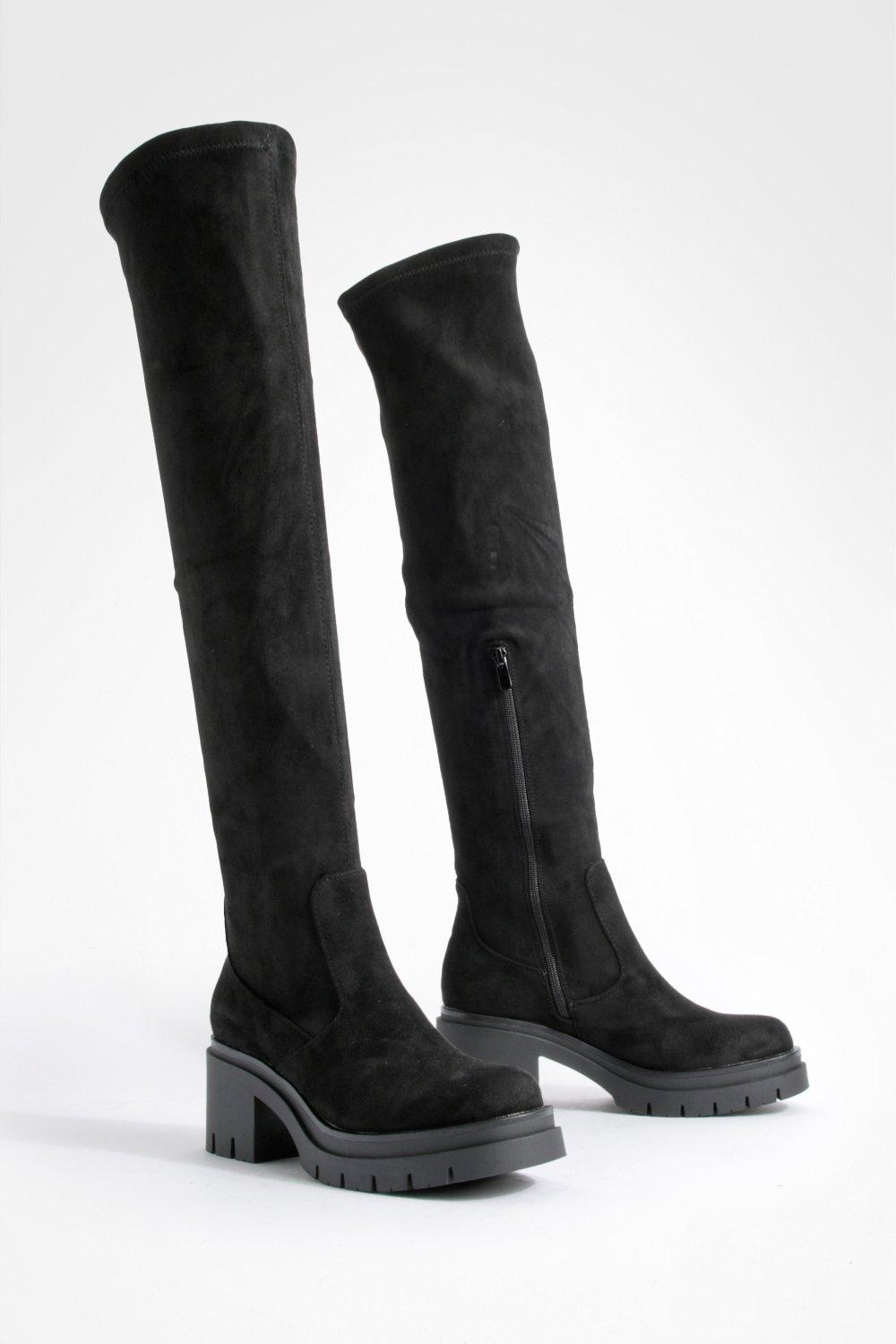 Over the knee boots cheap heels uk