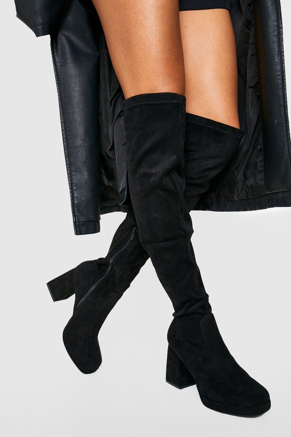 Platform over the sales knee boots