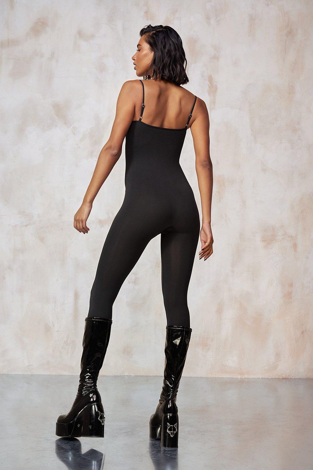 Open Back Bodysuit: Boohoo by Kourtney Kardashian Barker Cut Out