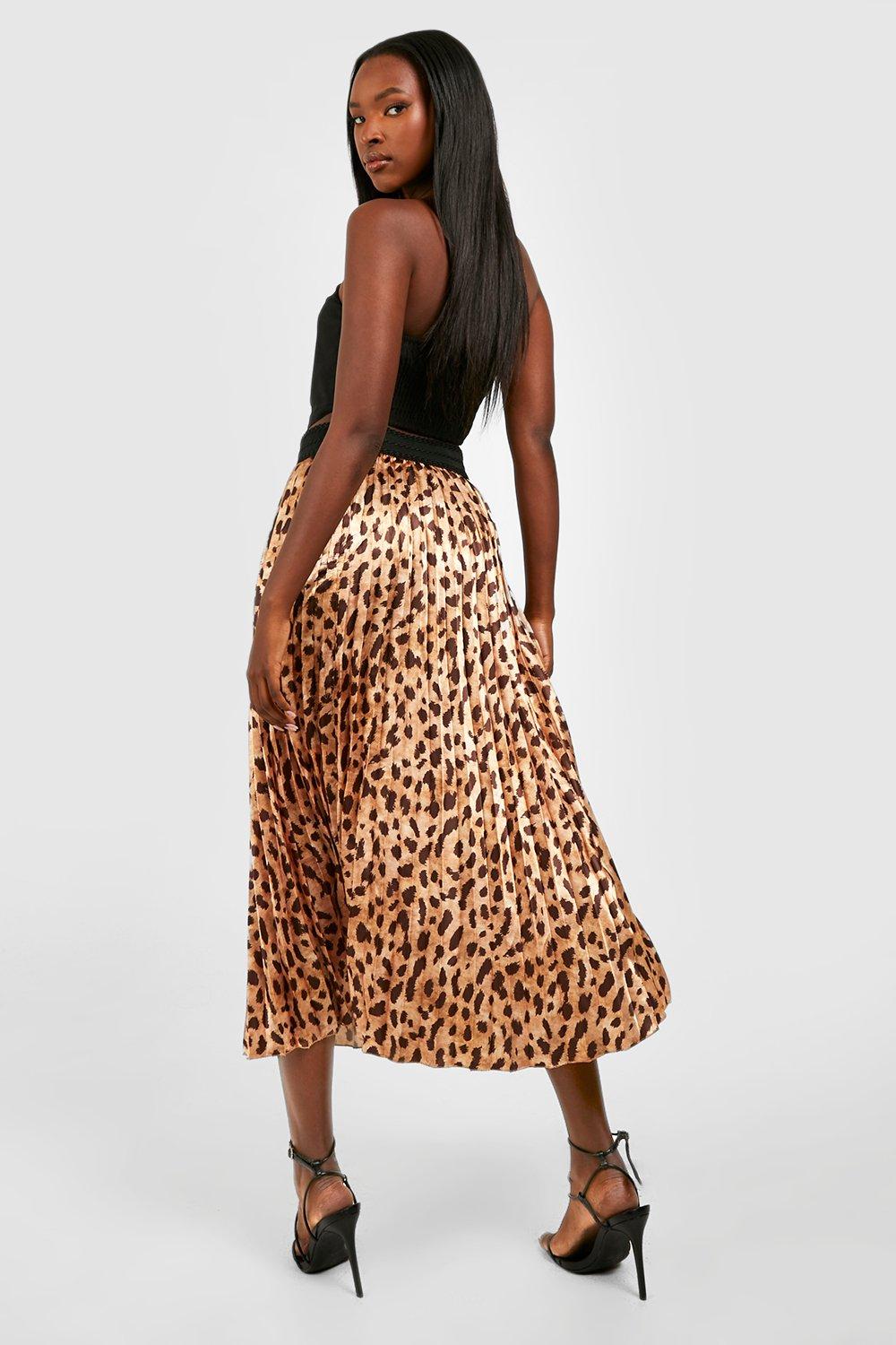 leopard print midaxi skirt