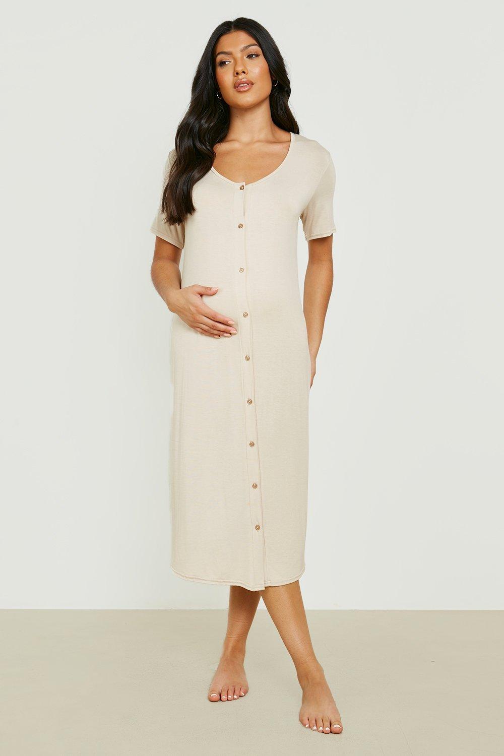 boohoo Maternity Satin Button Through Night Shirt  Trendy outfits chic, Boohoo  maternity, Maternity clothes