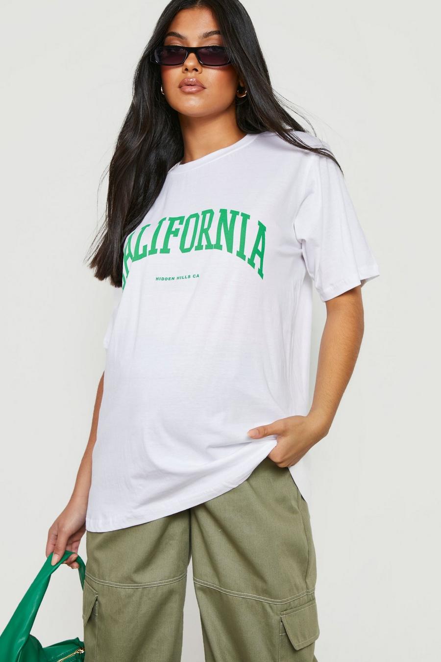 White vit Maternity California Front Print T-shirt