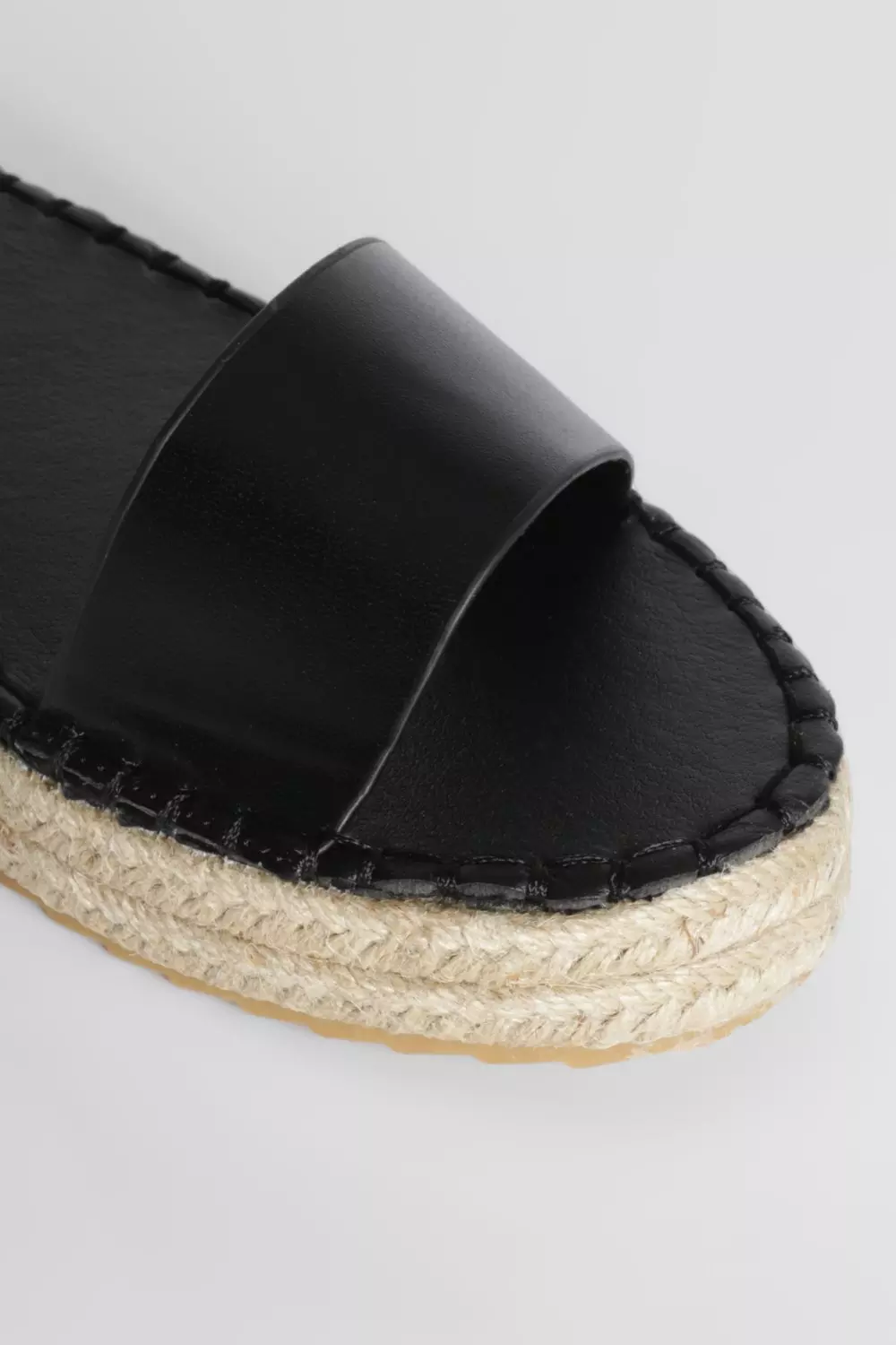 Black Buckle Detail Two Part Flatforms alternative image